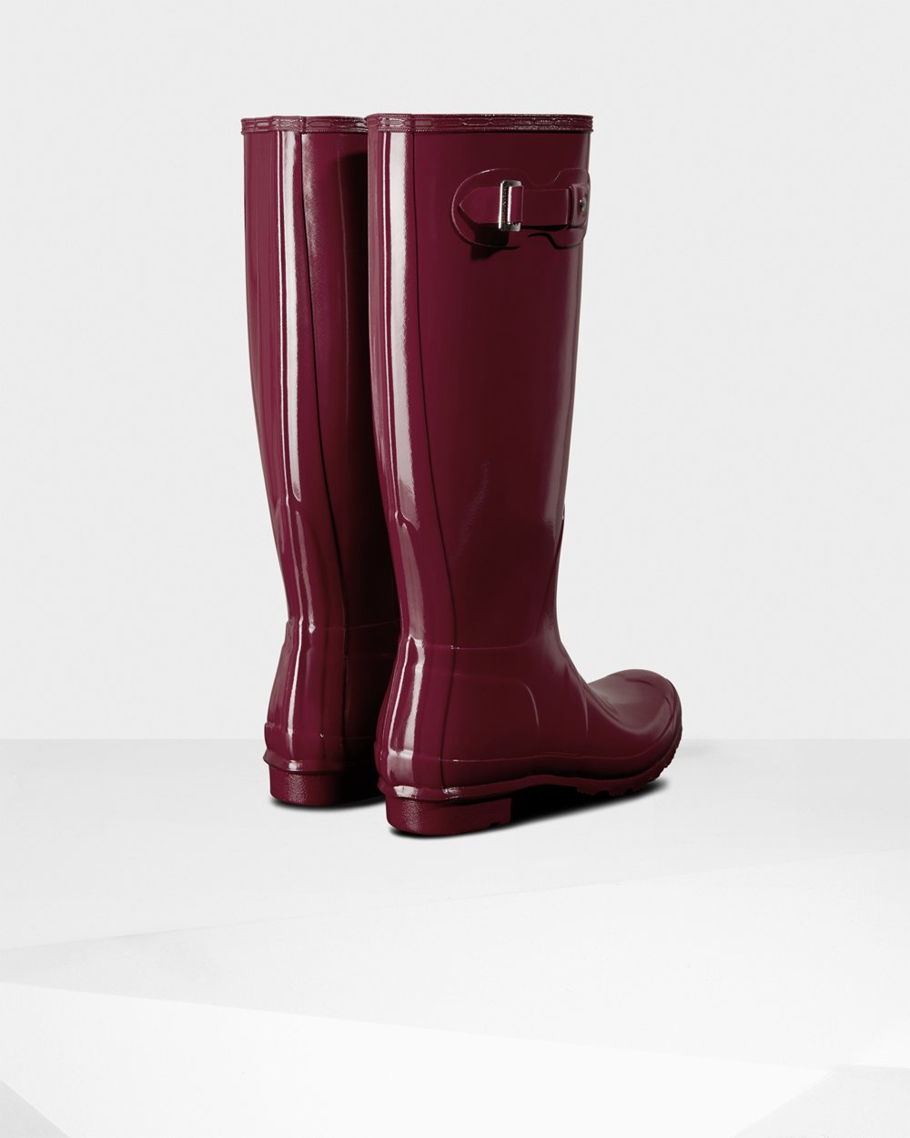 Womens Tall Rain Boots - Hunter Original Gloss (93DCOGWXJ) - Claret/Red